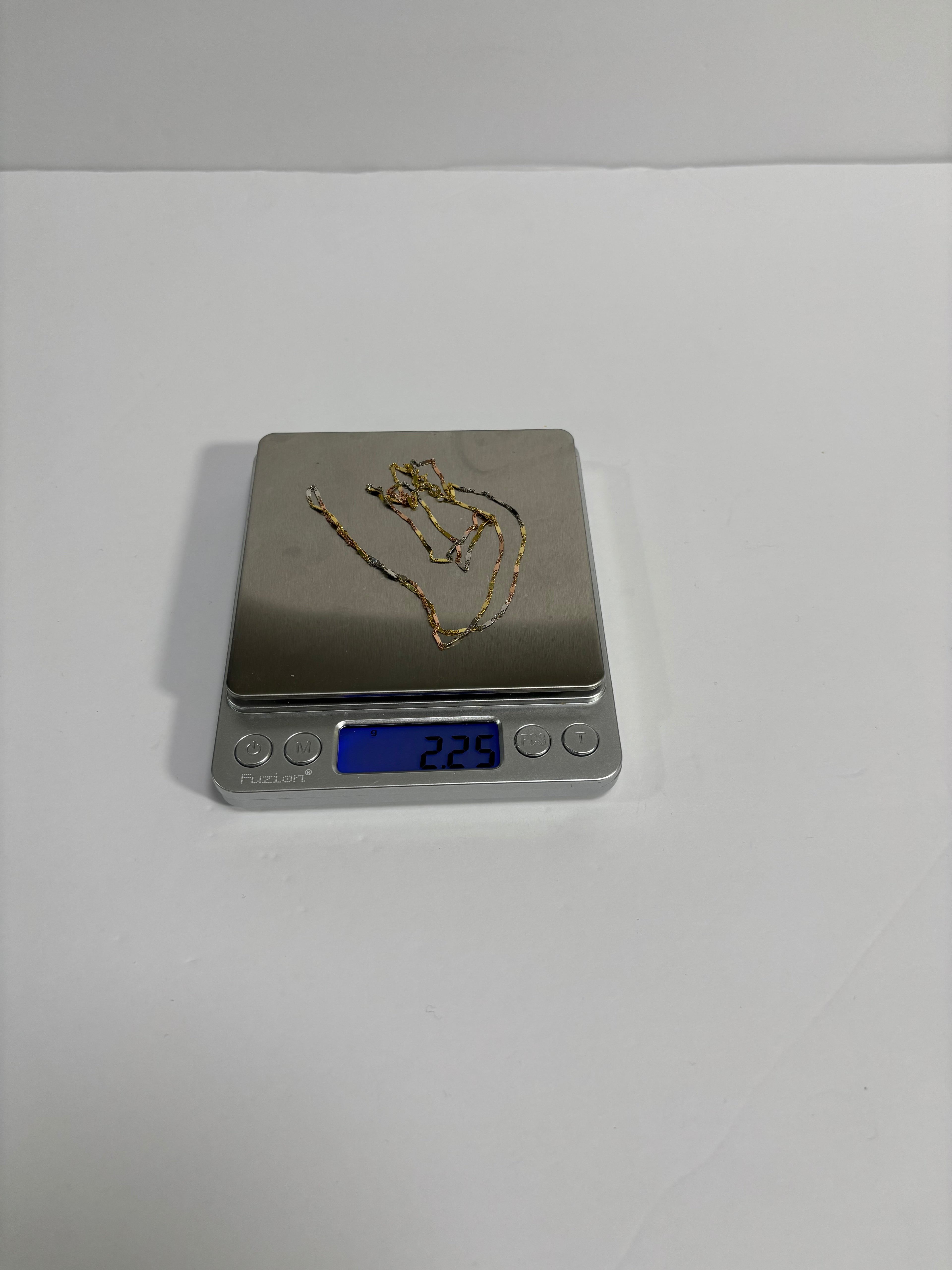 14K Multicolored Singapore Link Chain.